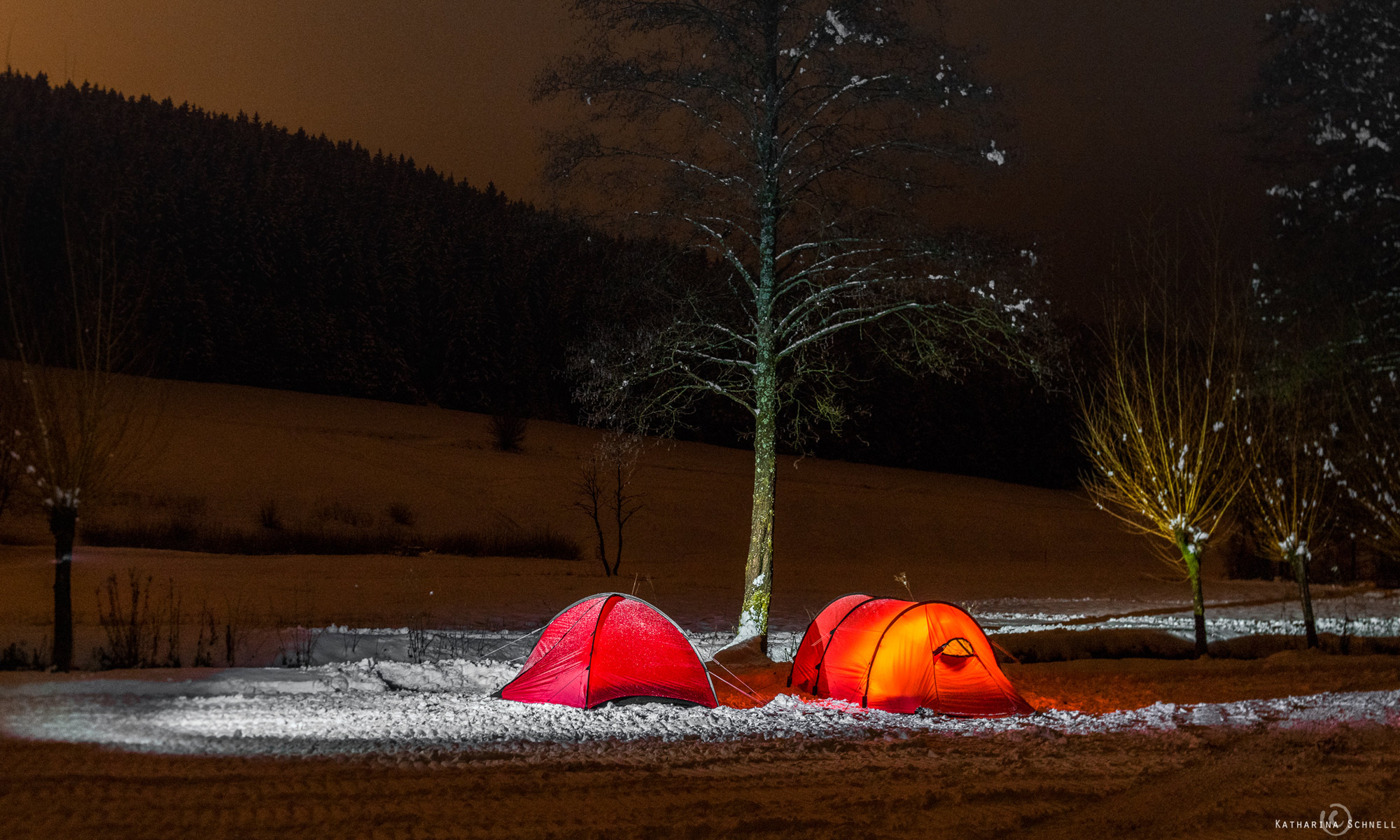 Zelte im Schnee